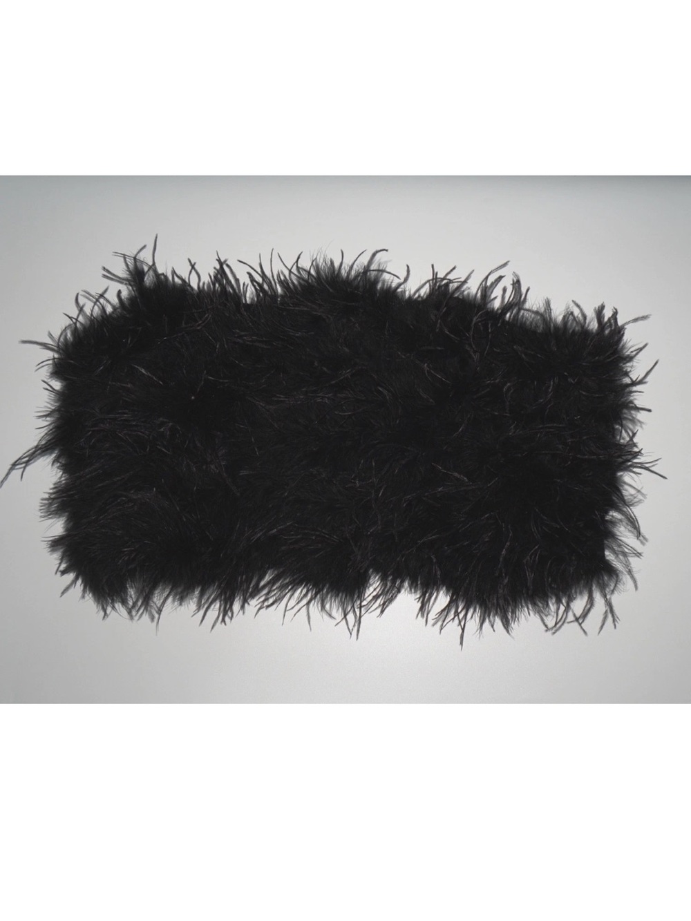 Nasty Gal Black Feather Crop Top Size: 20 Maximalist Statement Piece Strapless